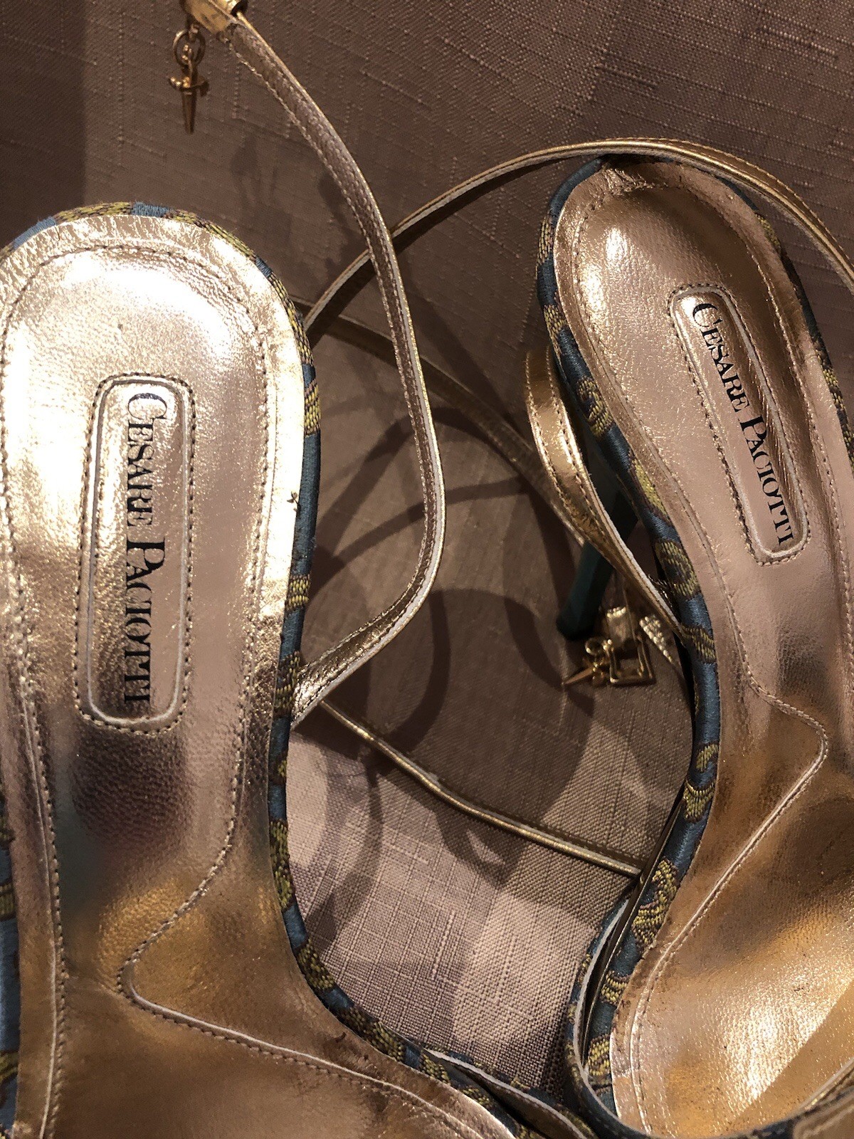Gorgeous Cesare Paciotti Jacquard Silk Heels Shoes 3 81/2 Excellent Cond.