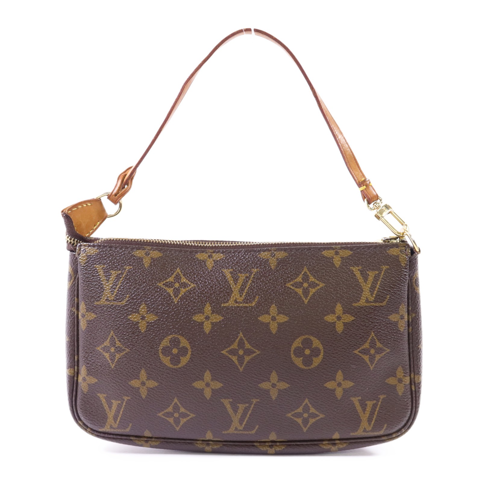 LOUIS VUITTON LV GHW Pochette Accessoires Pouch Handbag M51980 Monogram Brown