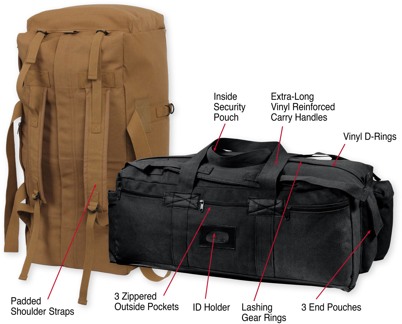 Tactical Mossad IDF Duffle Bag Israeli Heavy Duty Cotton Canvas Carry / Backpack