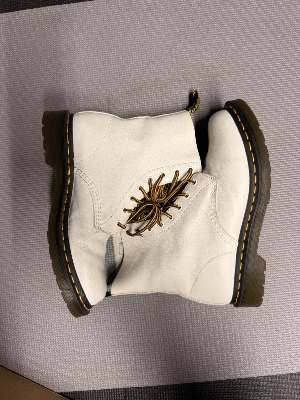 Dr. Martens 1460 Pascal Women’s White Leather Lace-Up Ankle Combat Boot 8