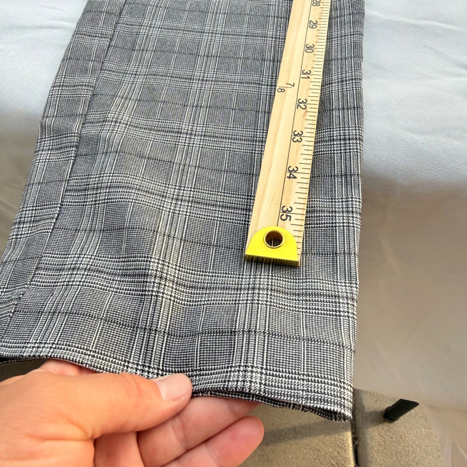 Violets & Roses Womens Grey Glen Plaid Straight Leg Trousers Size 16/33 Workwear
