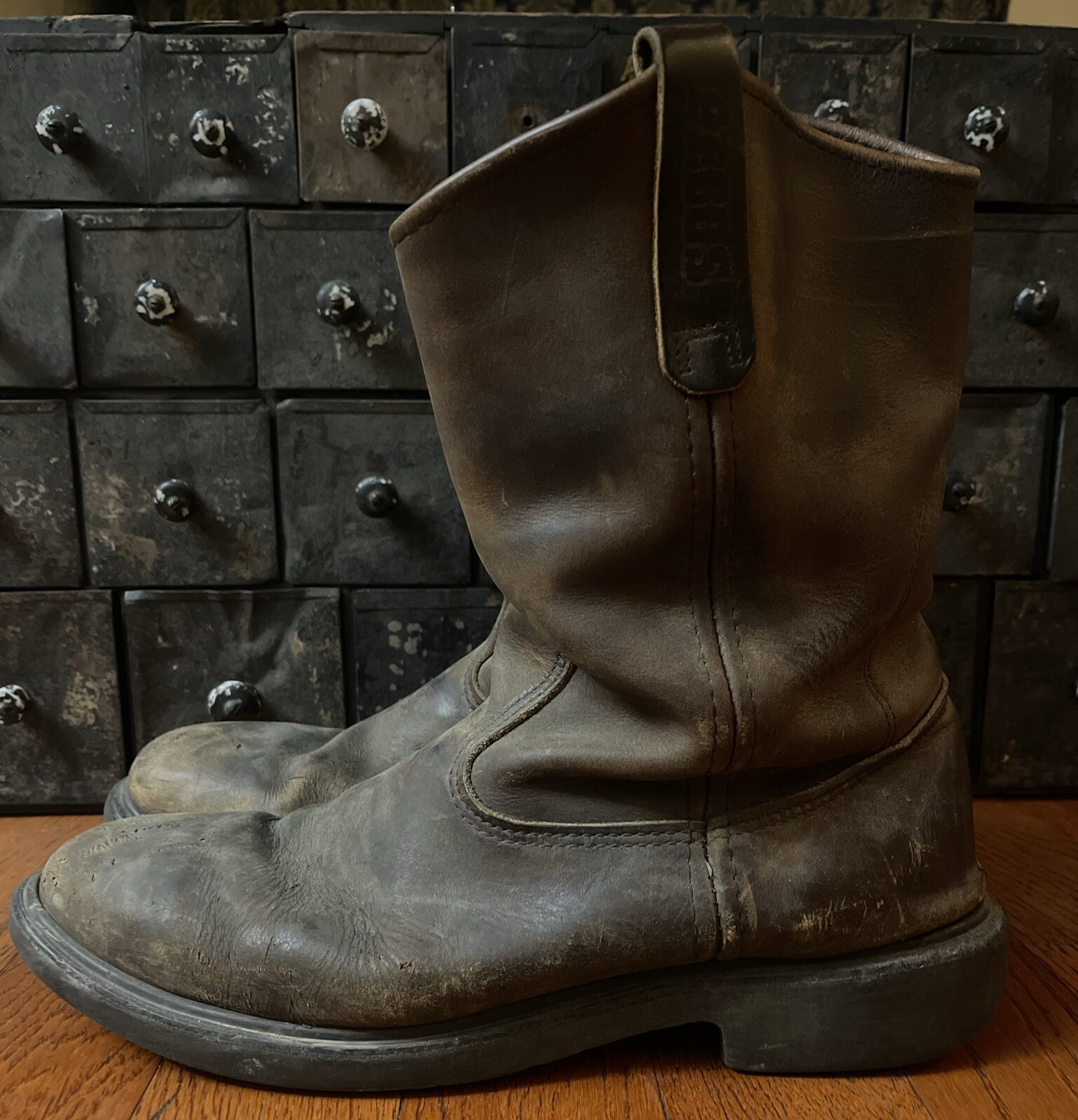Men’s Red Wing 1124 Pecos Cowboy Western Work Boots Brown Leather USA size 12 D