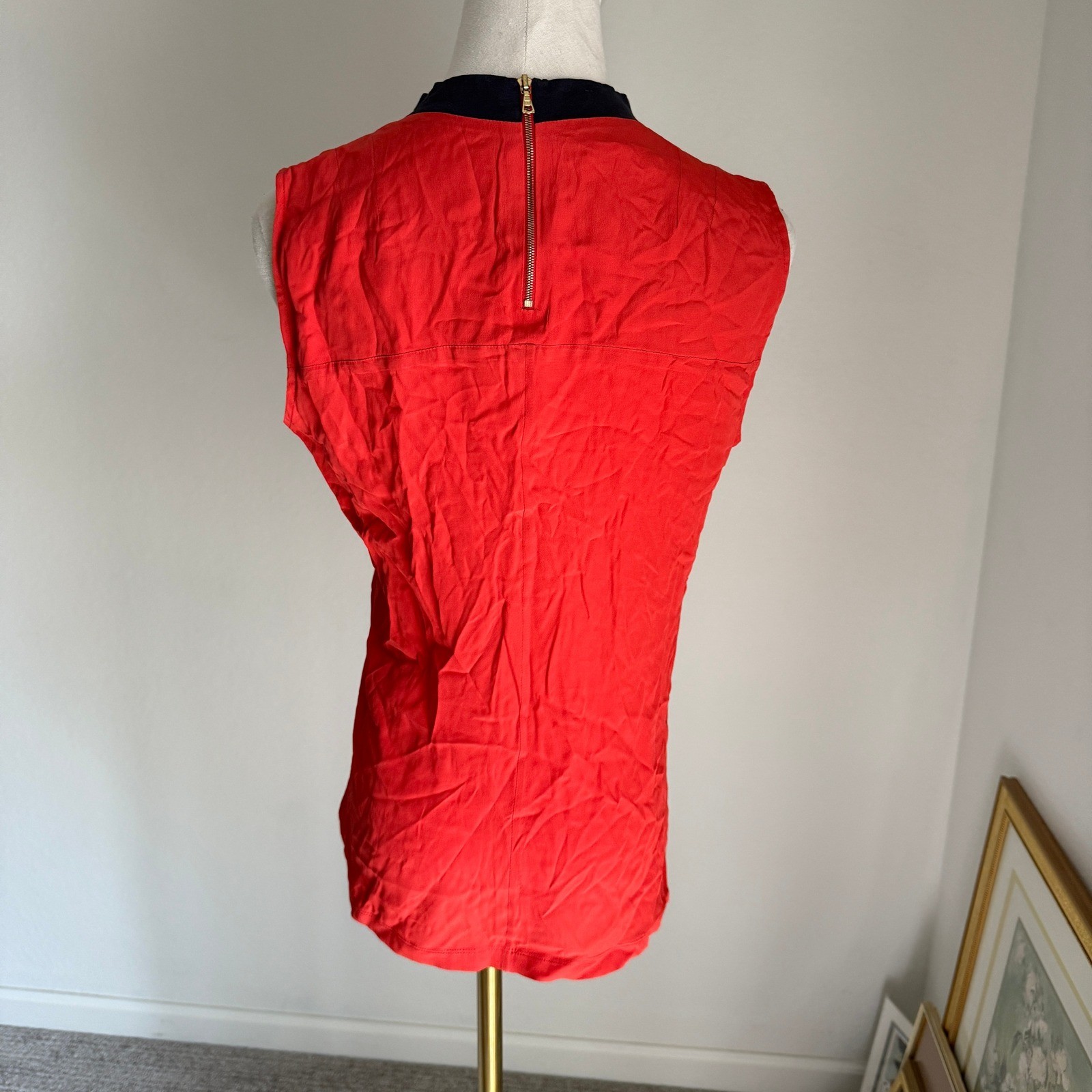 Marni Women’s Sleeveless Top Size 42 Red Black High Neck Career