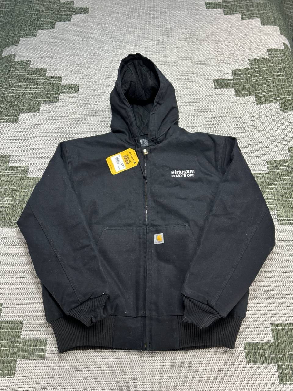 Carhartt Jacket Mens Xxl Black Cotton Canvas Bomber Full Zip New *Logo