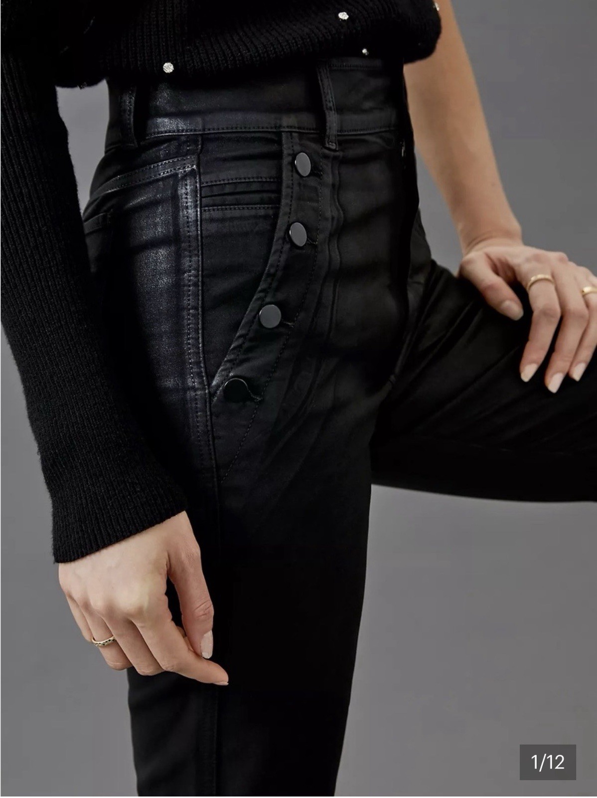 Joe’s Jeans The Georgia Women’s High Rise Button Fly Flared Jeans Black 28