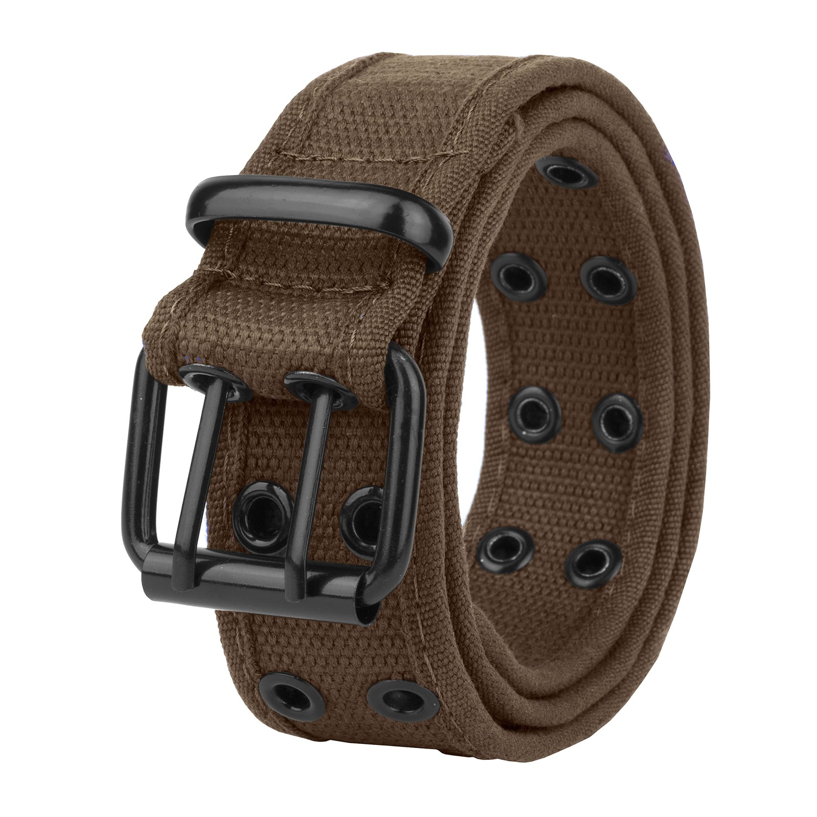 Gelante Canvas Double Grommet Hole Belt 12 Colors Small Coffee