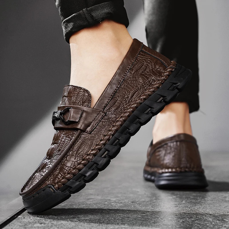 Men Business Dress Driving Moccasin Leather Loafers Shoes Outdoor Flats Shoes