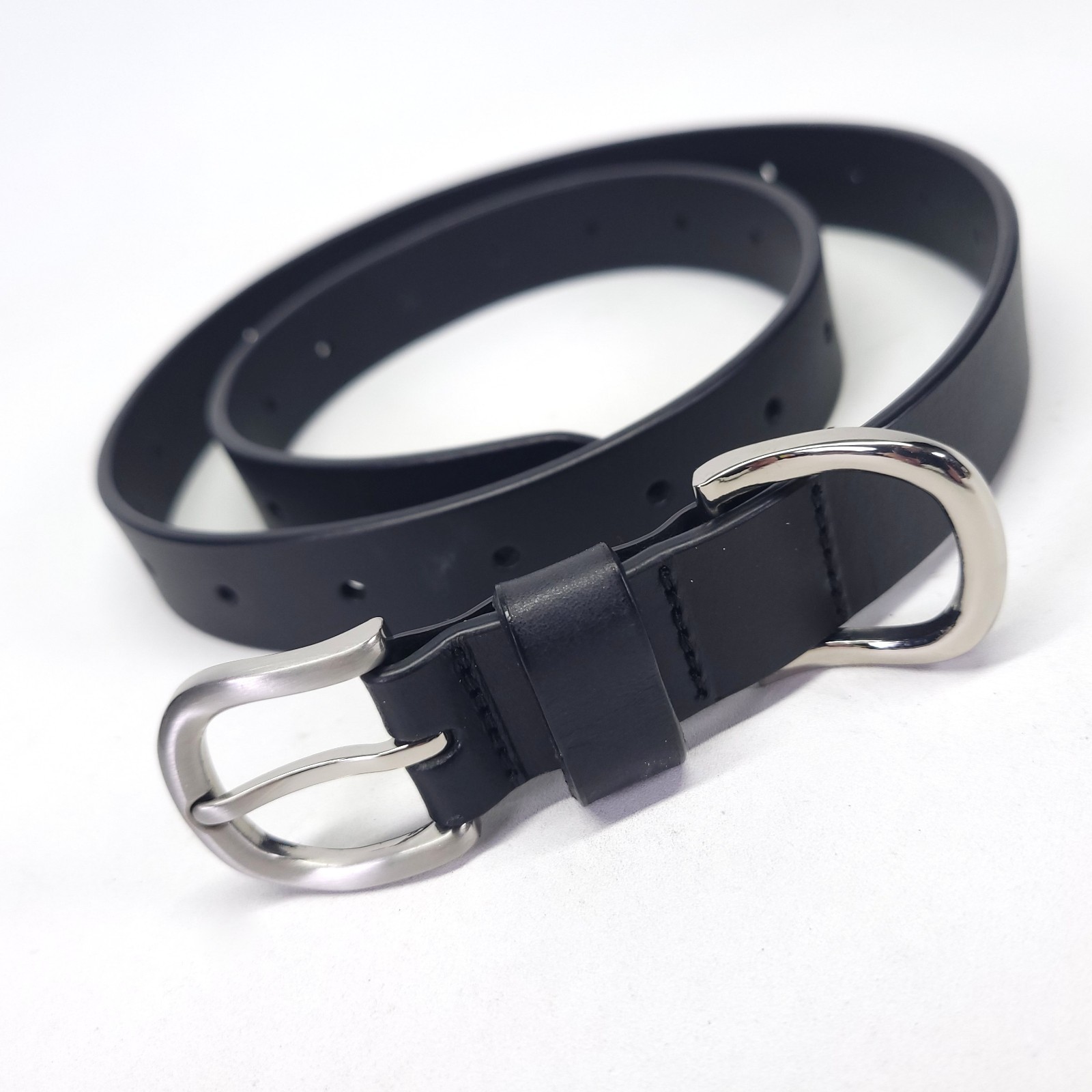 Metal Keeper Leather Belt 30 32 34 Black