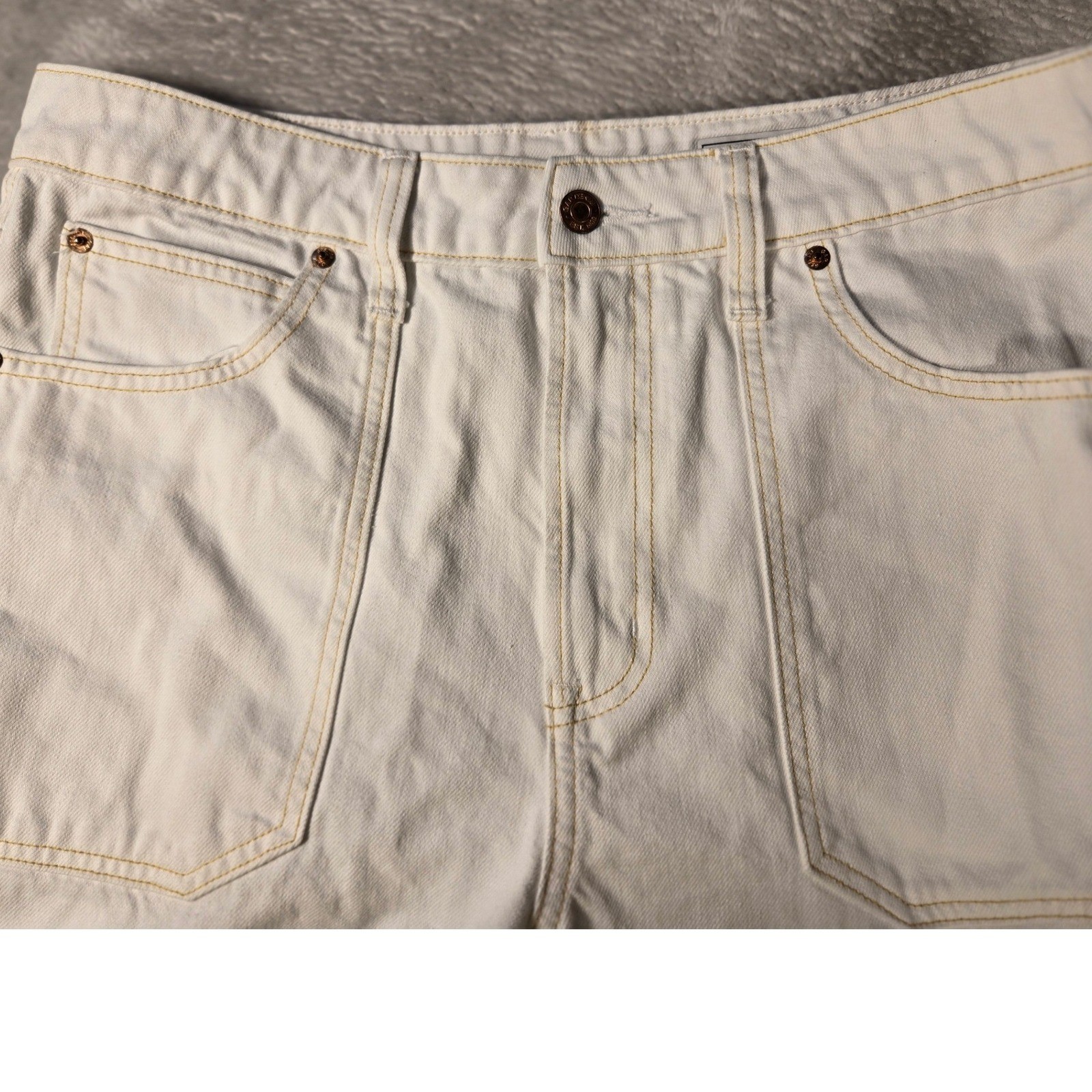 Gap Curvy Barrel High Rise Jeans White Wash Indigo Denim 31 12 Reg. S/780800-00