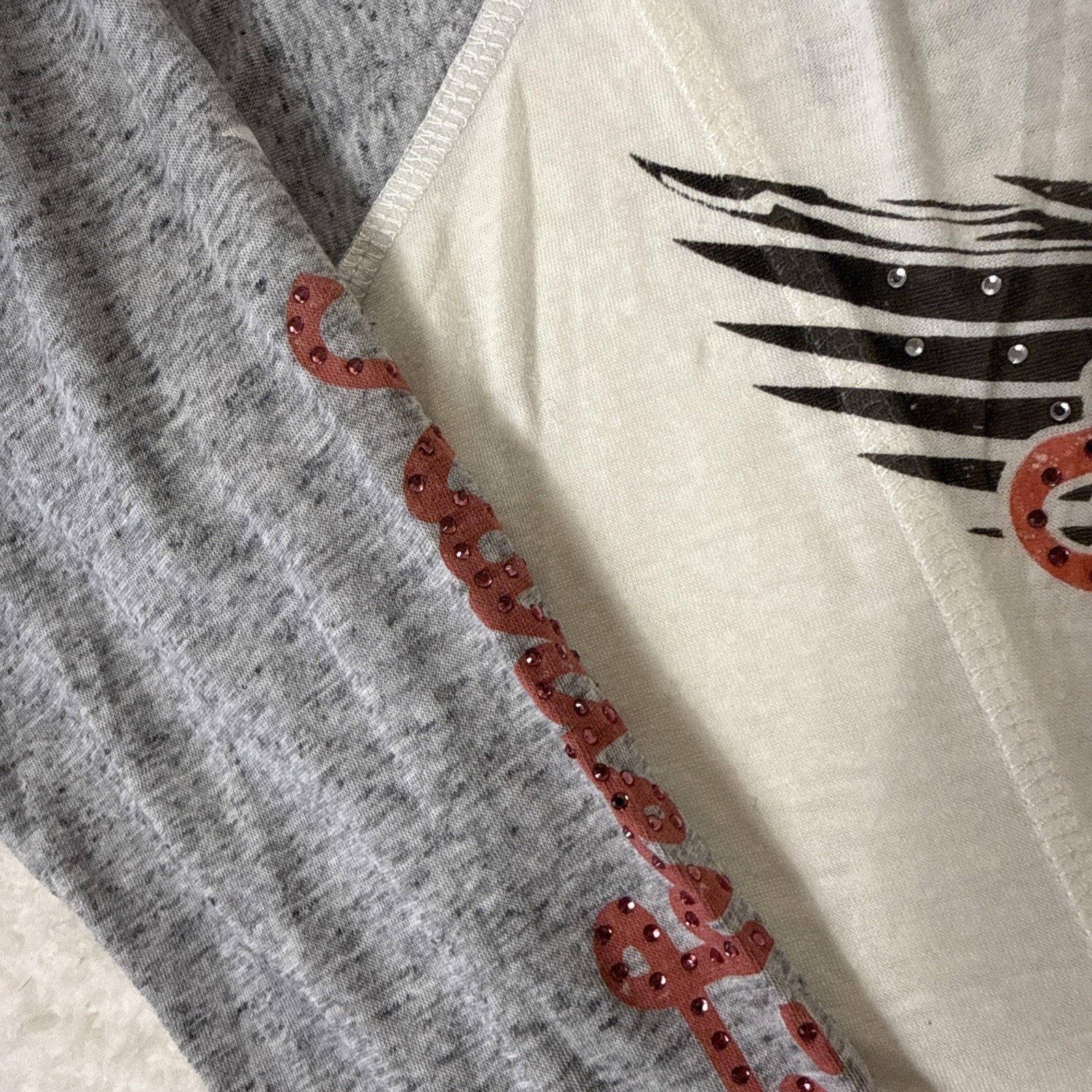 Harley Davidson Women’s White Gray Long Sleeve Bedazzled Jeweled Shirt 1W 18-20