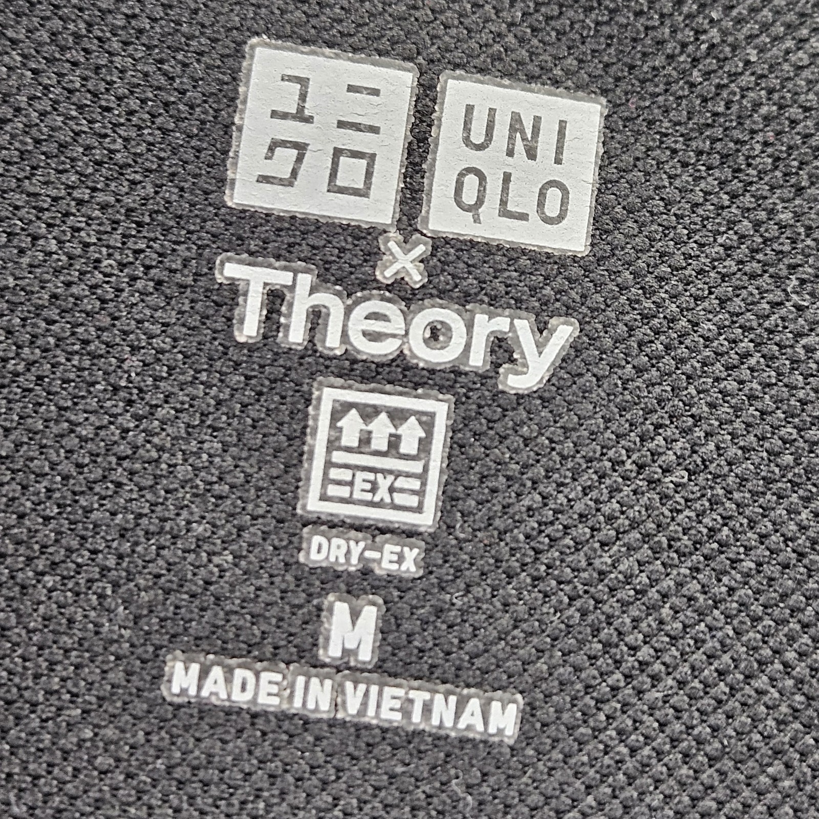 UNIQLO X Theory Dry-Ex Zip Polo Shirt Black Knit Medium *Small Stain