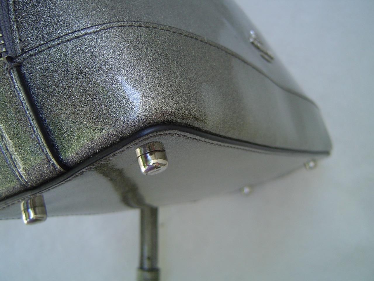 AUTHENTIC COACH SILVER GLITTER PATENT LEATHER MINI SIERRA SATCHEL #29134 EUC/LN