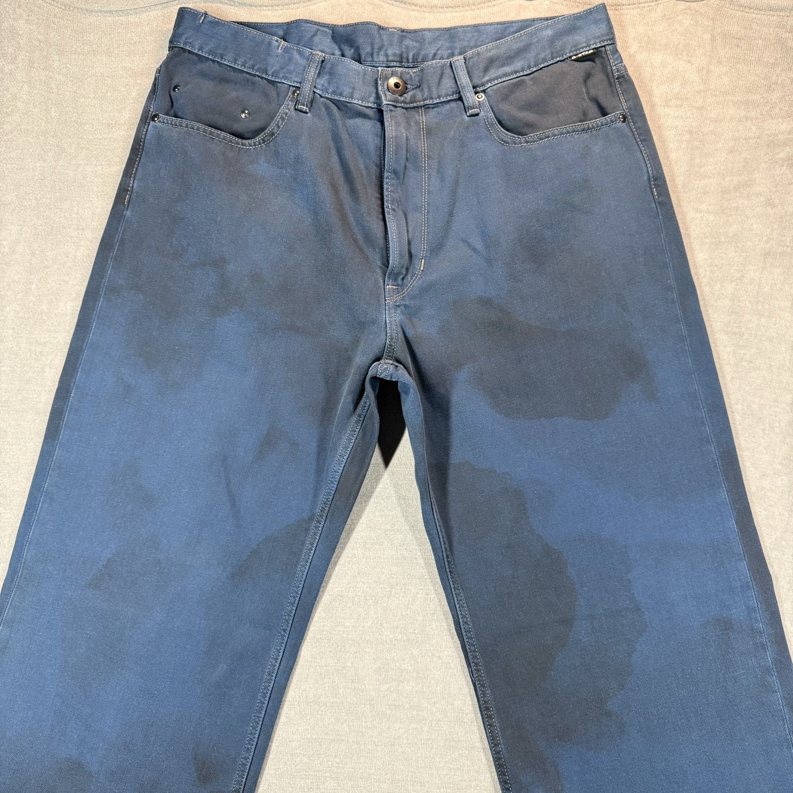 UNIQUE G Star Raw Type 96 Loose Baggy Jeans Men 36×32 Blue Dip Dyed Skater Punk