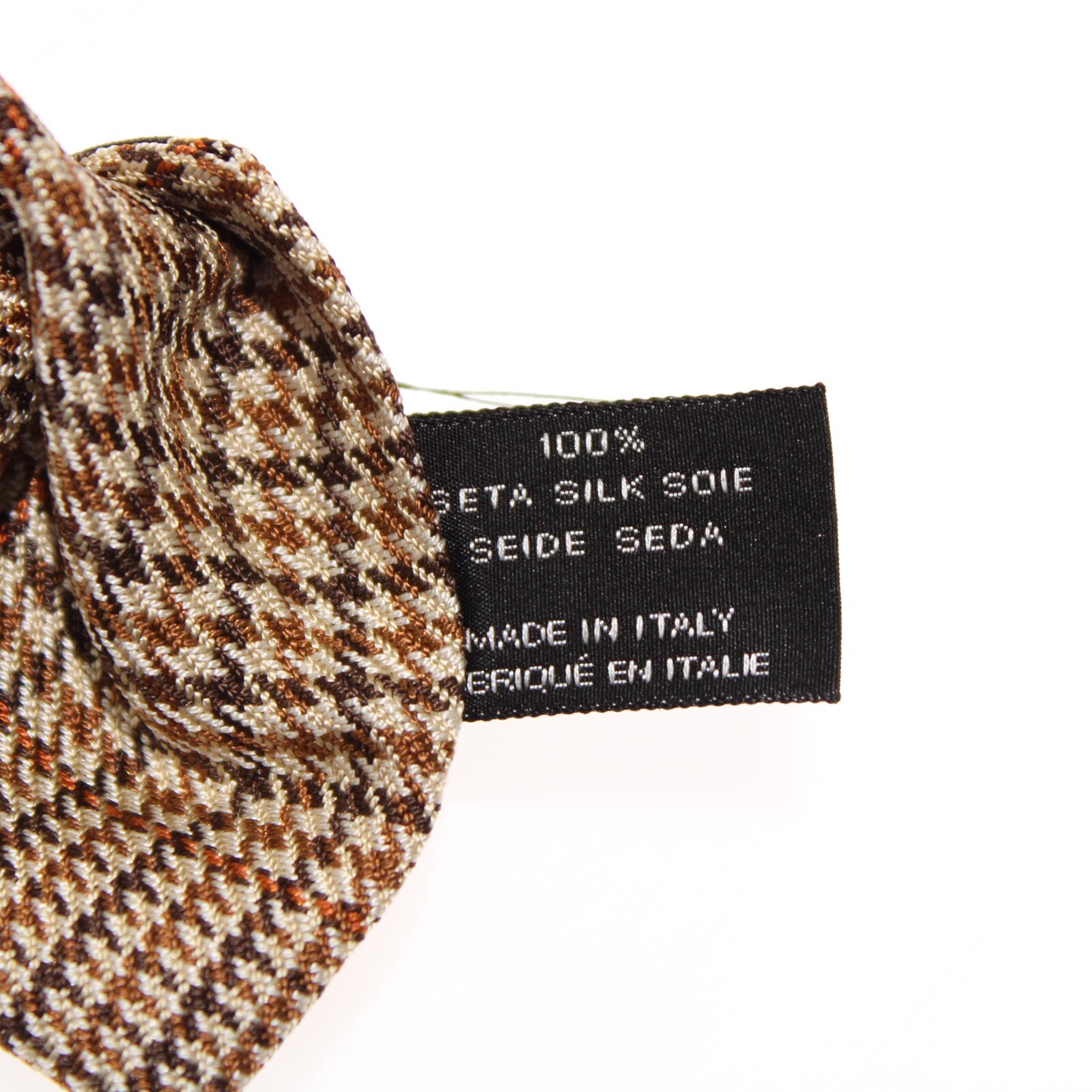 Tom Ford NWT Neck Tie in Beige/Brown/Orange Plaid 100% Silk Made in Italy