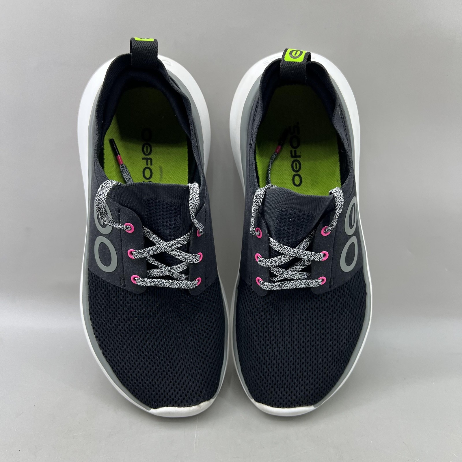OOFOS OOmy Stride Recovery Shoes Women Size 7.5 U Black Mesh Comfort Sneakers
