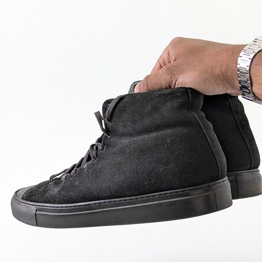 Common Projects Hi-Top High Suede/Leather Black Sneakers EU 44 Mens 11