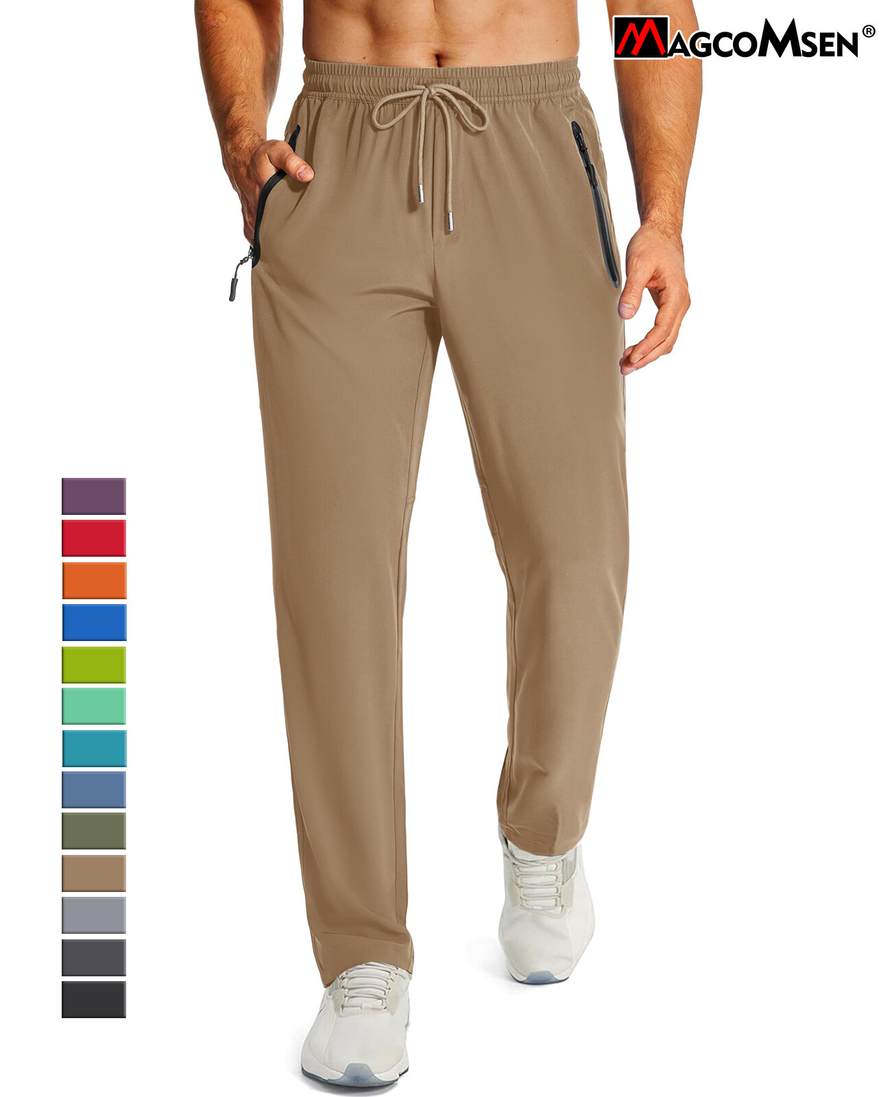 Mens Lightweight Hiking Quick Dry Pants Jogger Workout Running Summer Sweatpants