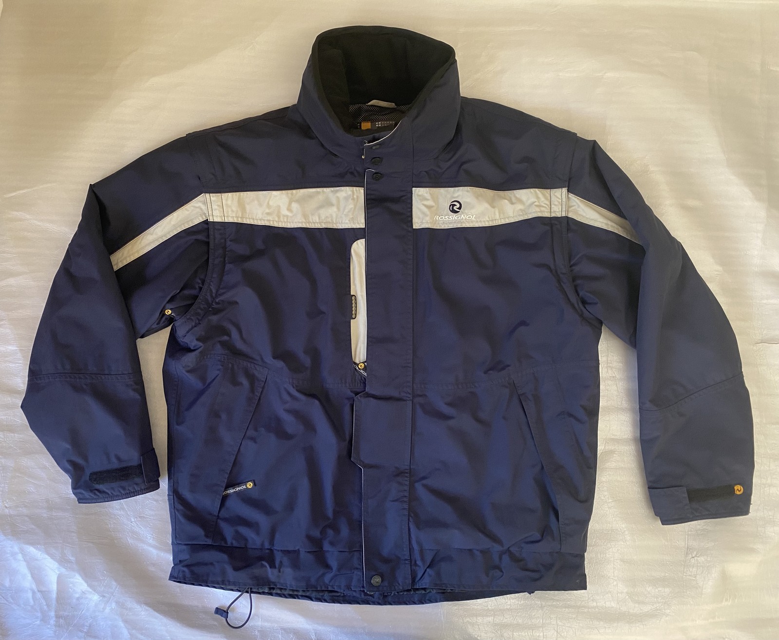 Vintage Rossignol Ski Jacket Thinsulate Blue White Size XL Winter Coat Full Zip