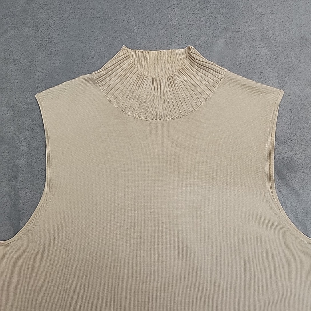 Josephine Chaus Top Women L Cream Sleeveless Silk Blend Classic Capsule Wardrobe