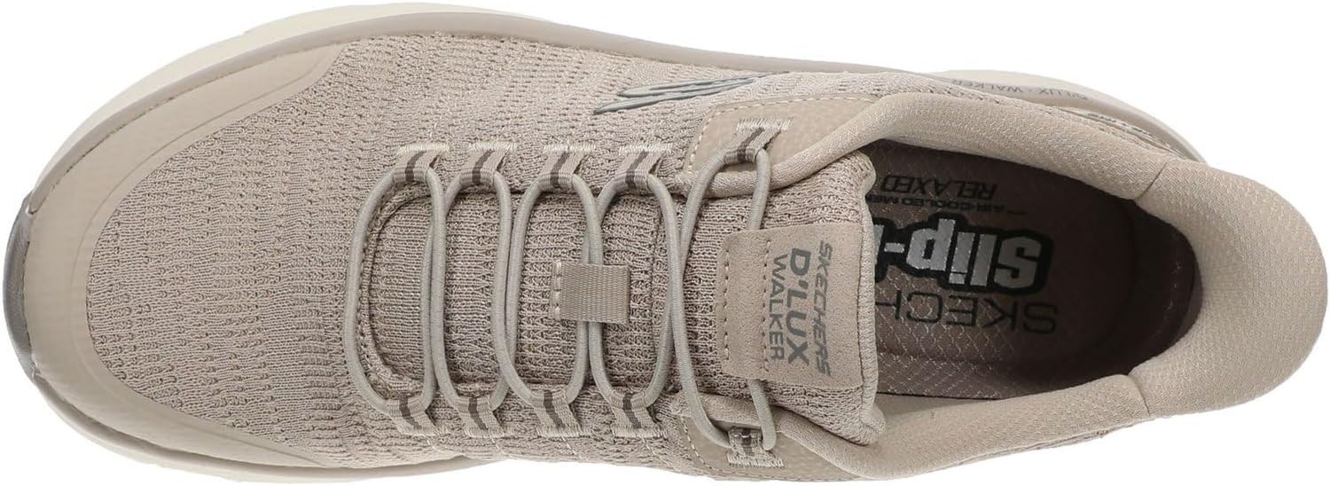 Skechers Shoes Men Slip Ins D’Lux Walker Taupe Comfort Memory Foam Casual 233244