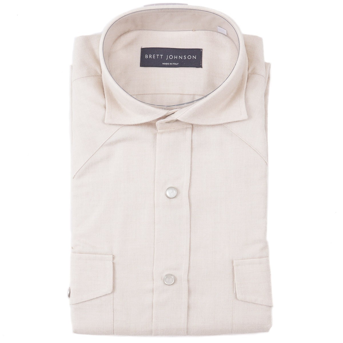 Brett Johnson Soft Cotton and Cashmere Snap-Front Western Shirt M (Eu 40) New