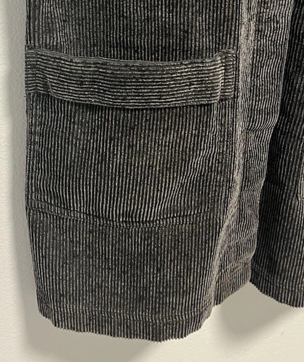 Vintage Y2K 90s Urban Oasis Gray Corduroy Jumper Dress Buttons Pockets Size S