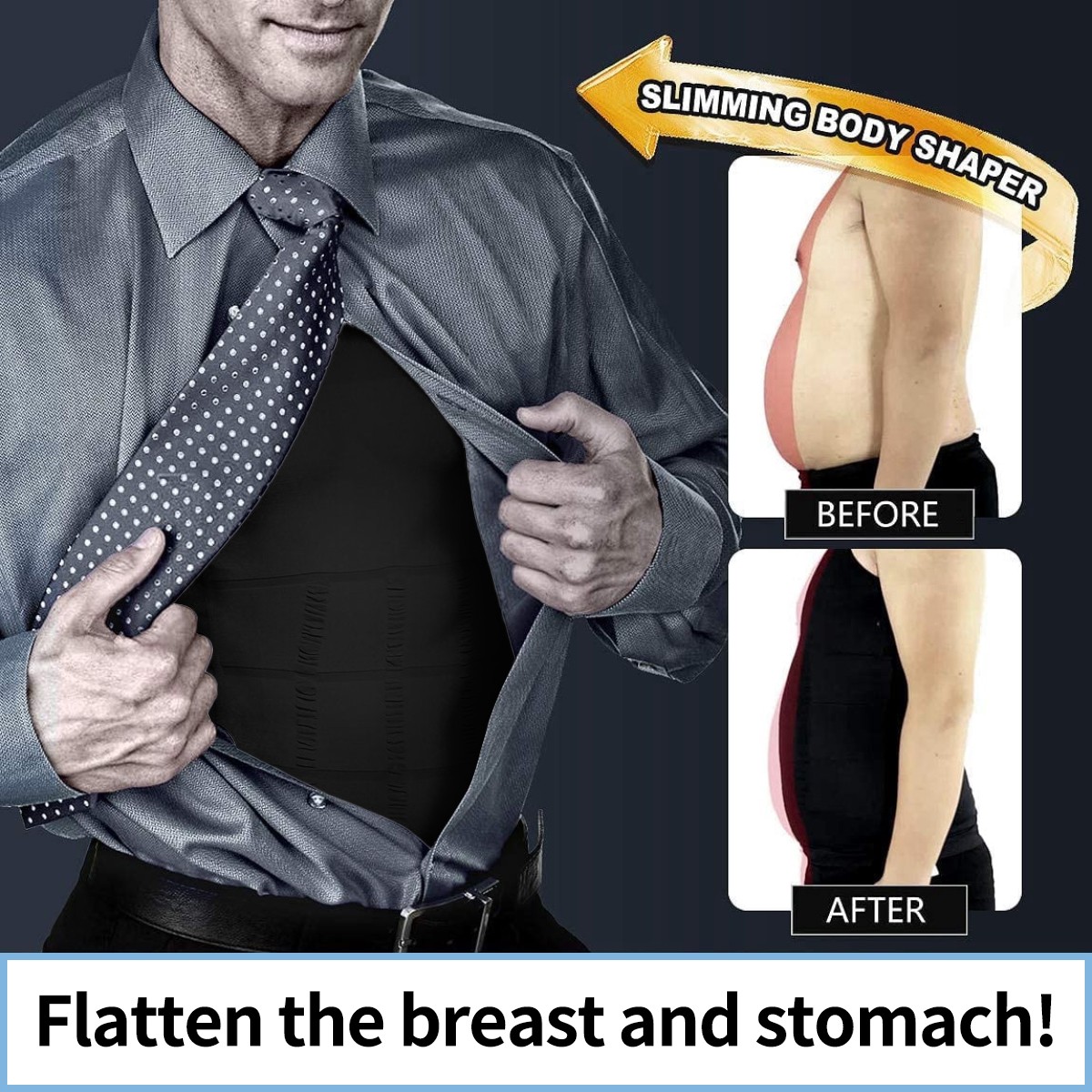 5 Pack Men Body Shaper Slimming Tummy Vest Compression Shirt Tank Top Shapewear