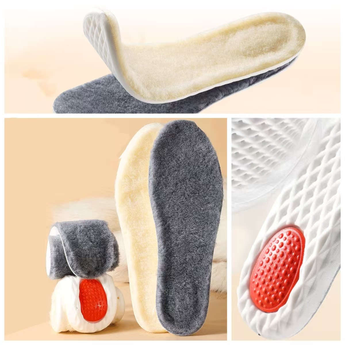 Premium Warm Thick Wool Fur Fleece Insoles Cozy & Fluffy Breathable Shoe Inserts