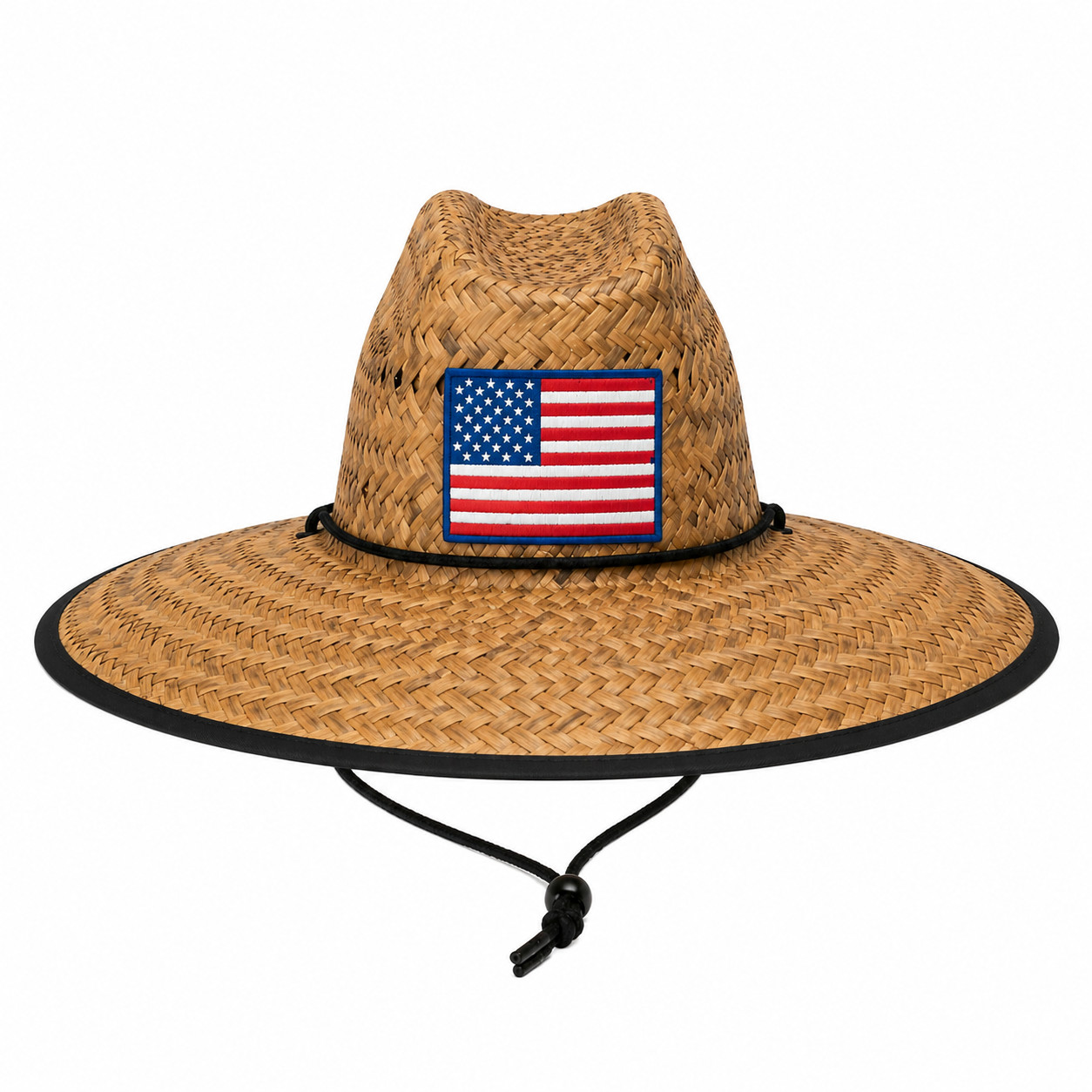 Men’s Wide Brim Straw Lifeguard Beach Hat, Various Patterns, 16.5″ Brim, Outdoor