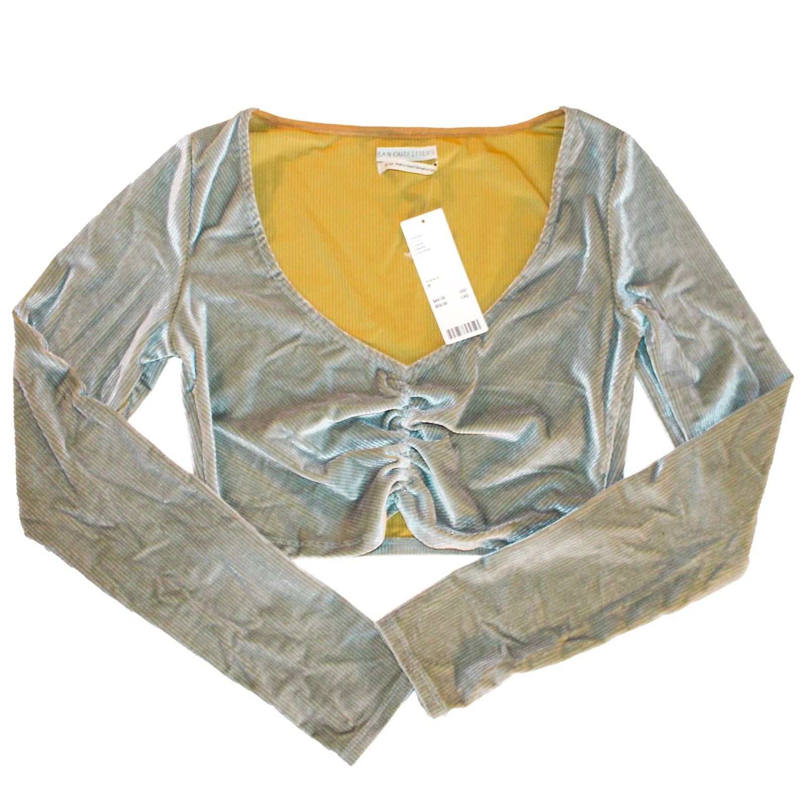 Urban Outfitters Paradox Ruched Cropped Top Blue Medium NWT
