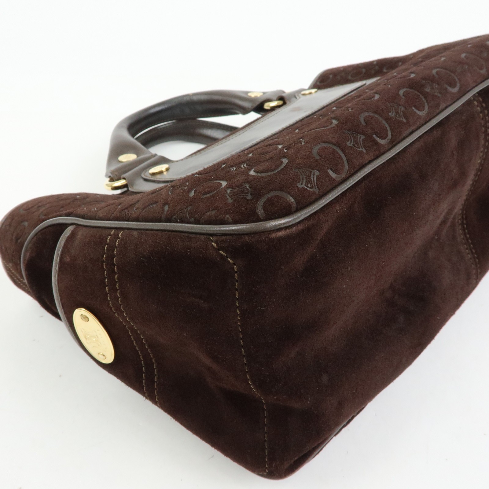CELINE C Macadam Suede Leather Boogie Bag Hand Bag Brown Authentic Used F/S