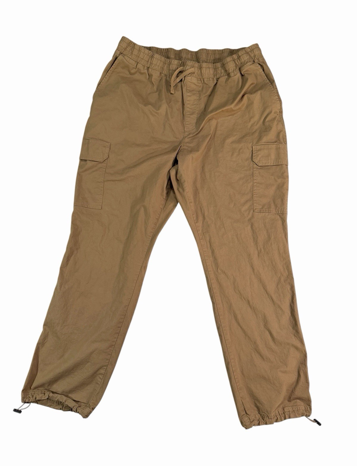 Columbia Men’s Brown Canvas Cotton Cargo Pants XL 36W Straight Leg Drawstring