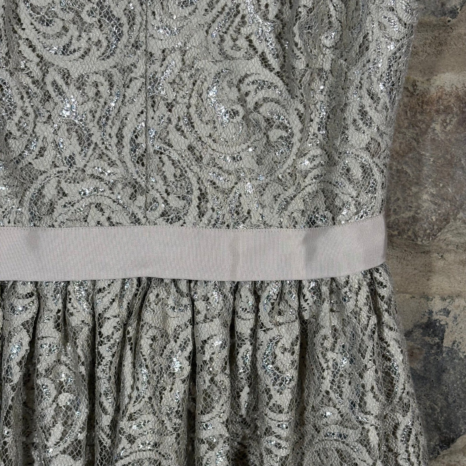 Robert Rodriguez Dress Size 10 Sleeveless Lace Metallic Party Cocktail Formal