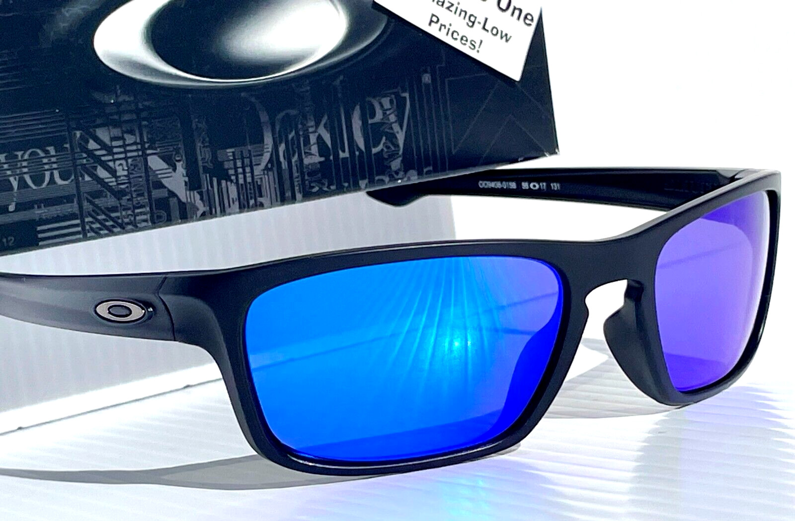 NEW Oakley SLIVER STEALTH Matte Black POLARIZED Galaxy Blue Sunglass Lens 9408