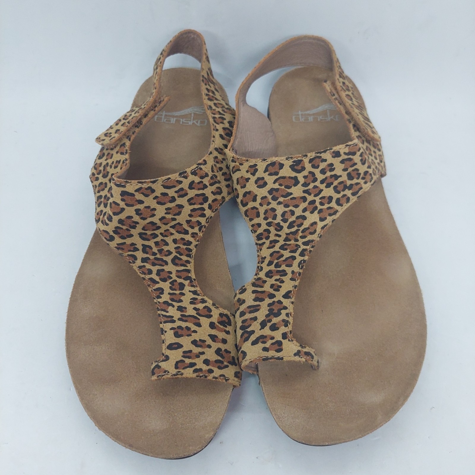 Dansko Reece Sandals Animal Print Leather Thong Slide Womens Size EU 37 US 6.5-7