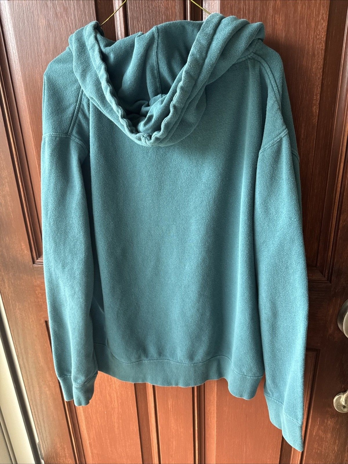 Hoodie Sweatshirt Peace Sign Full Zip Embroidered Green