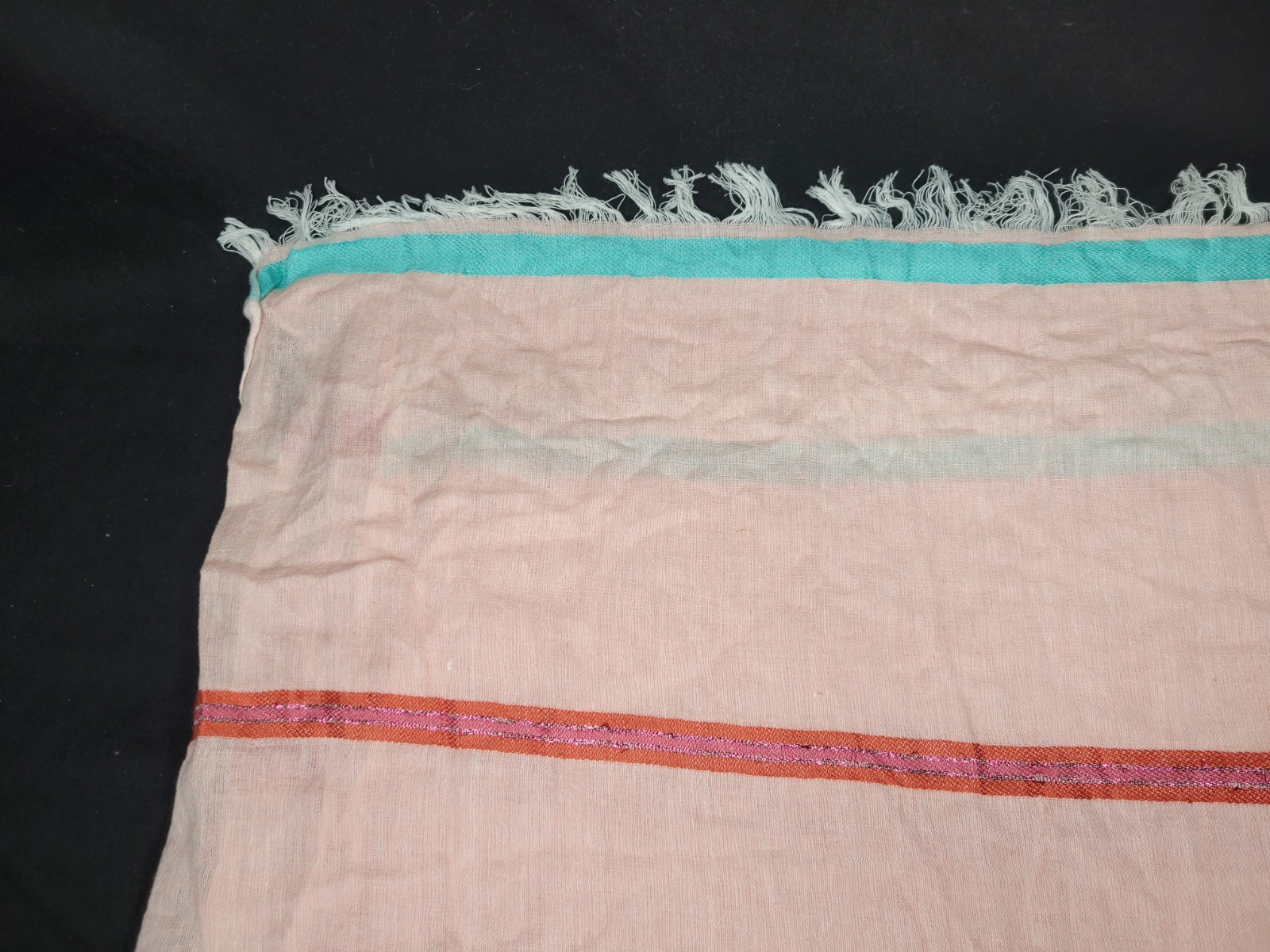 Echo Womens Cabana Strip Oblong Scarf Glittery Stripes Pink **NWT**