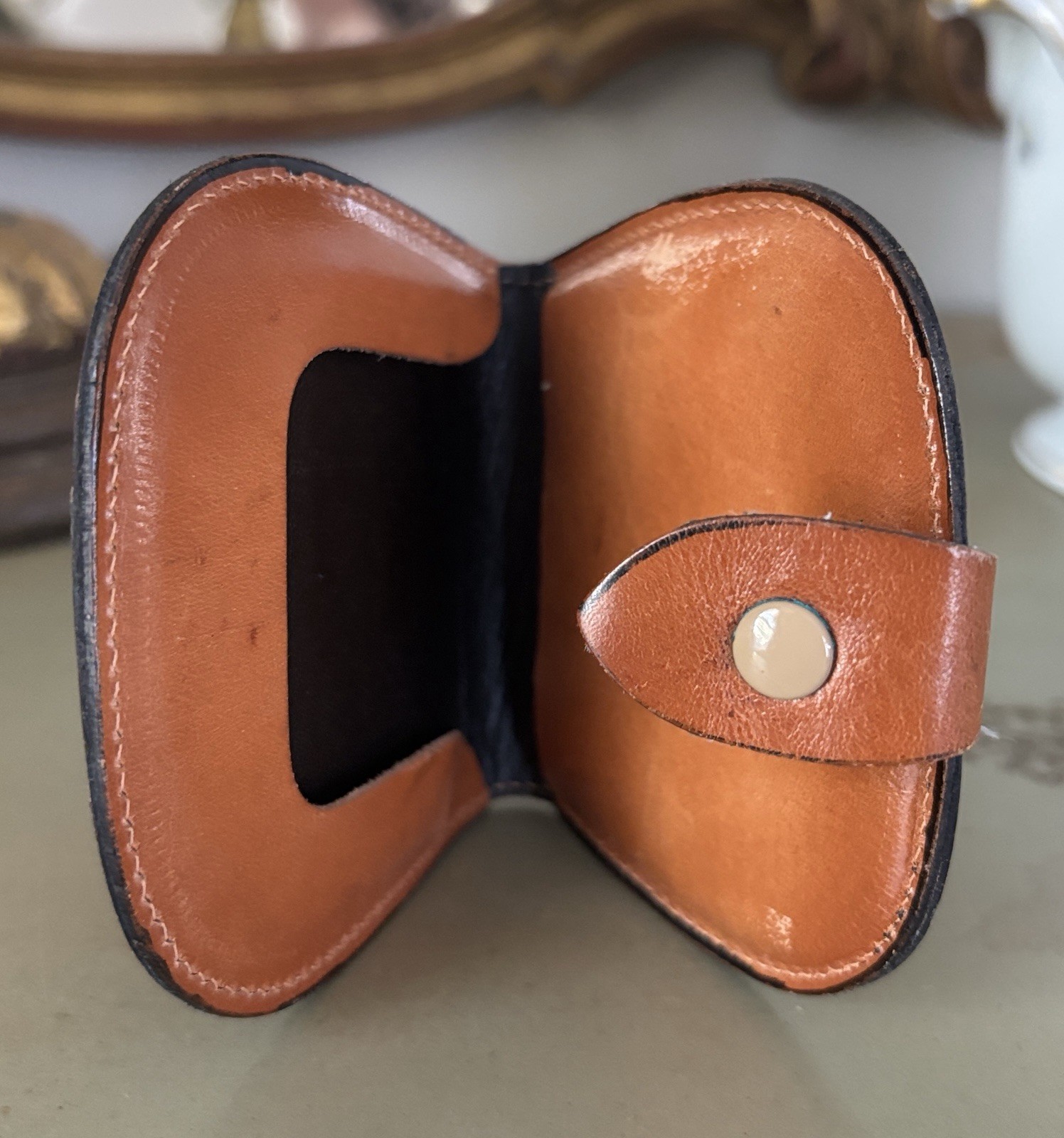 Vintage Florentine Leather Hand Tooled Tacco Coin And Jewelry Holder Pouch Brown