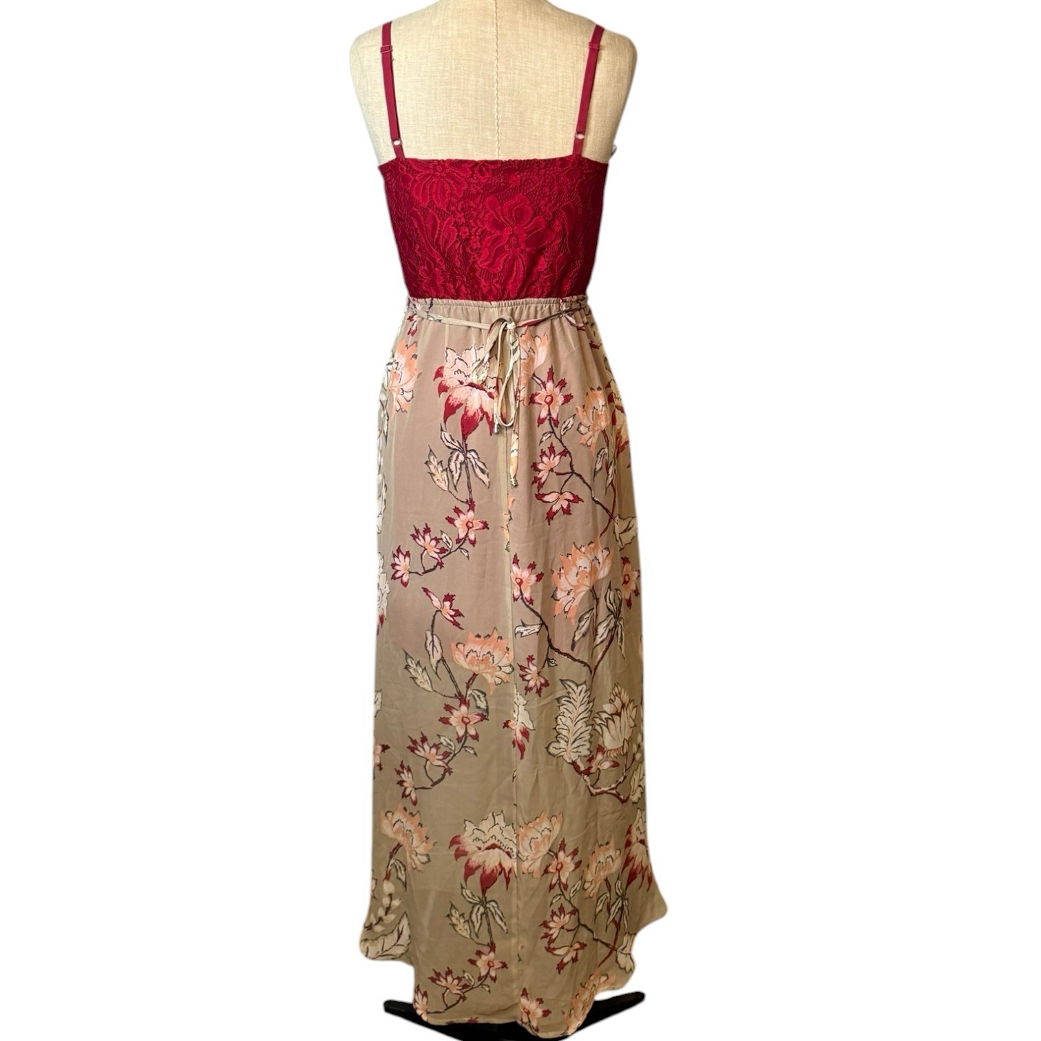Kismet Womens Small Floral High Low Dress Lace Bodice Sleeveless NWT
