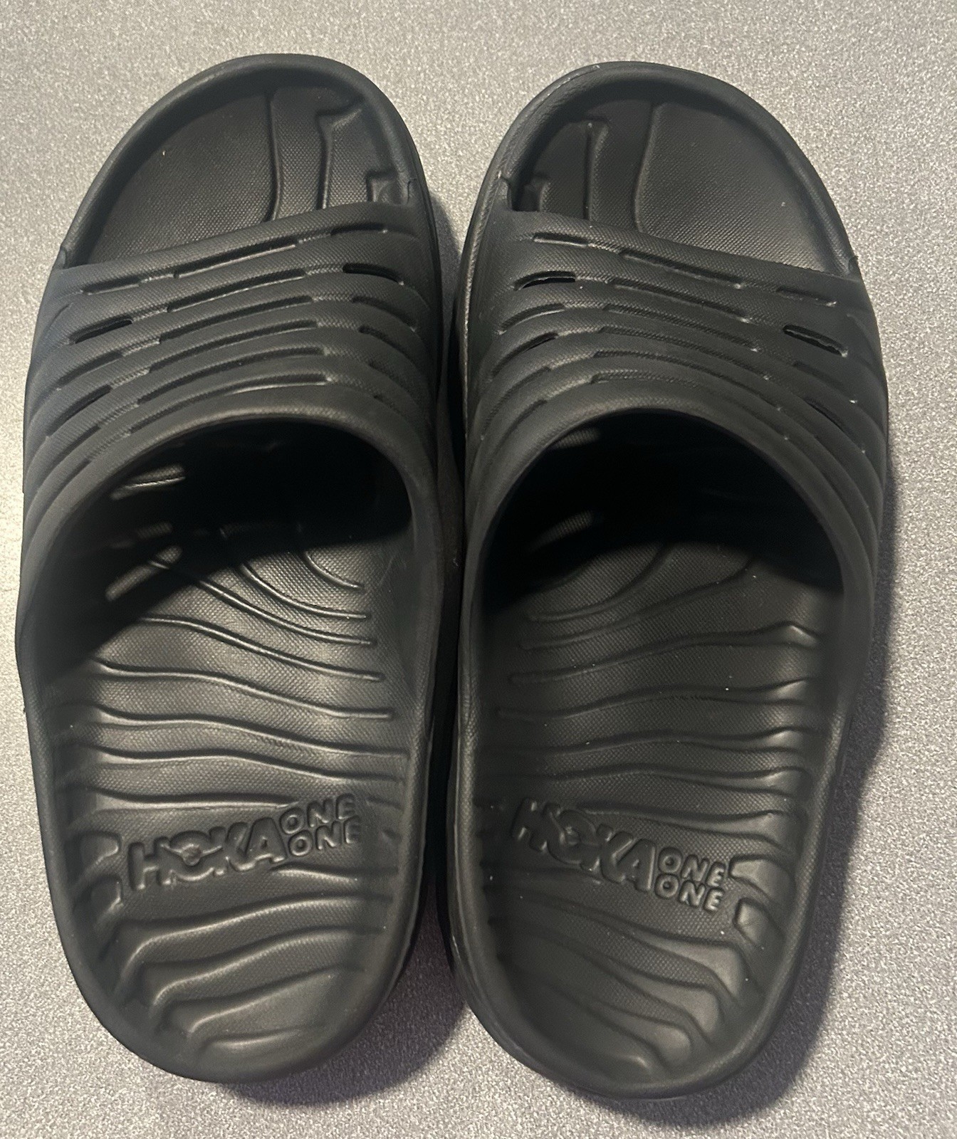 Hoka One One Black Ora Recovery Slides Foam Comfort Sandal Slip In Womens Size 6
