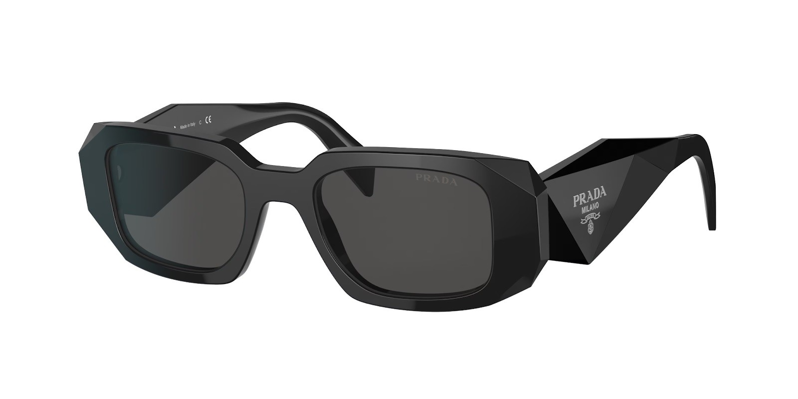 Prada PR17WS Women’s Sunglasses Retro Square 49 mm Black / Dark Grey Lens UV400