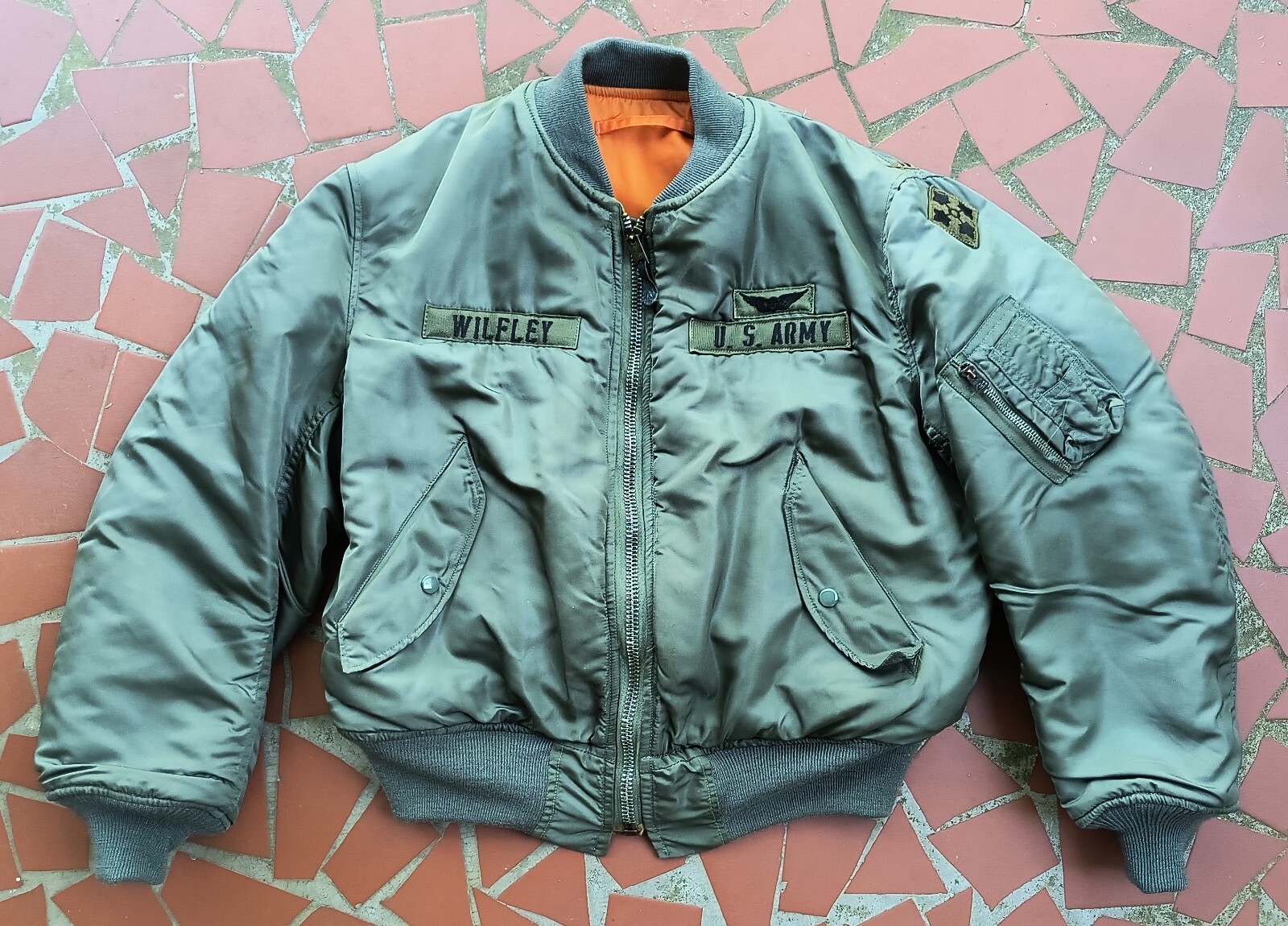 SAGE GREEN L-2B or MA-1 FLIGHT JACKET 100% WOOL REPAIR REPLACEMENT KNIT SET