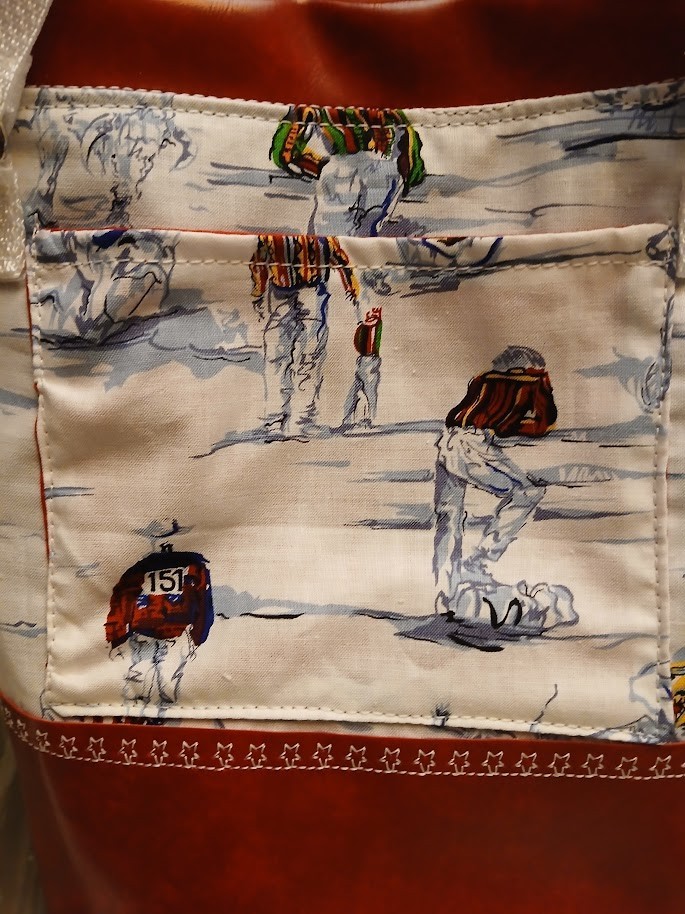 New Bucket Saddle Bag Purse Tote Red White Cowboy Rodeo Southwestern Pleather