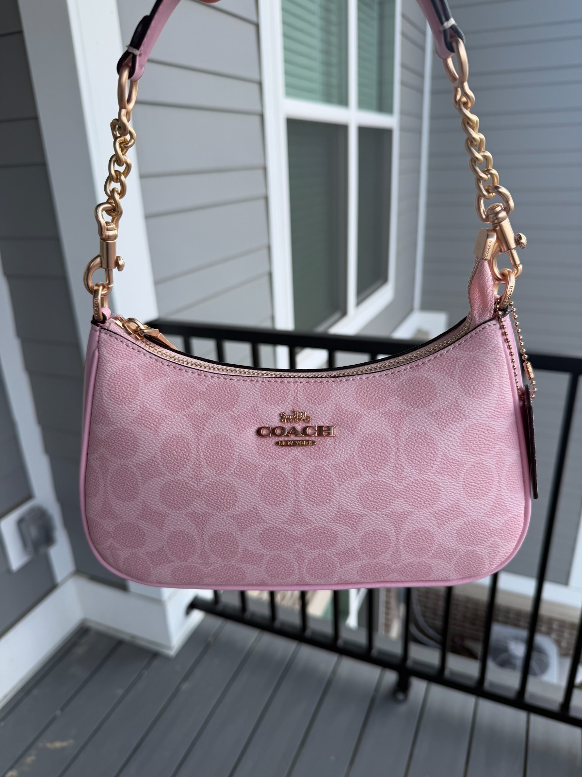 COACH powder pink teri shoulder bag CV933 Brand New