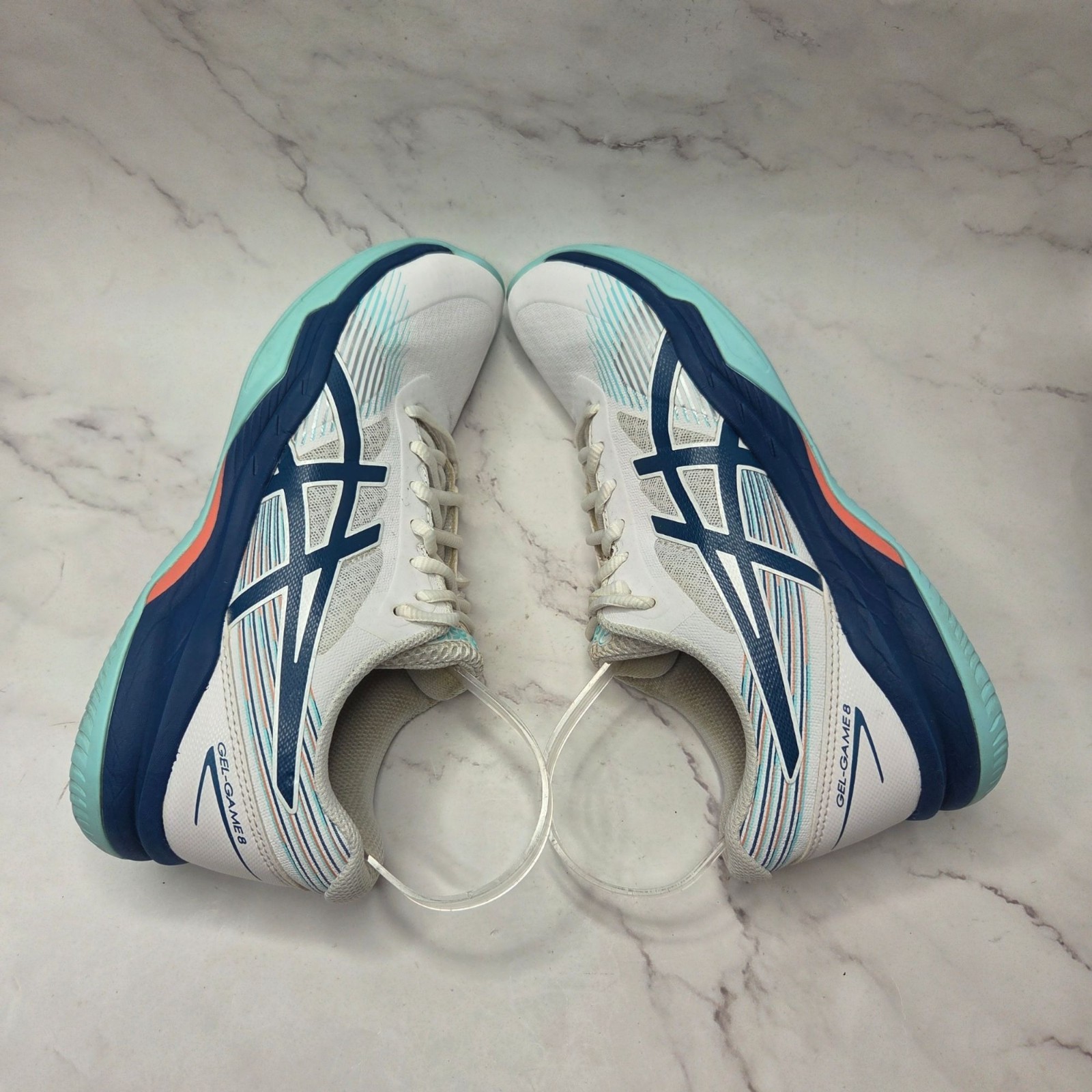 Asics Gel Game 8 White Tennis Shoes Pickleball Sneakers Comfort Women’s 9.5