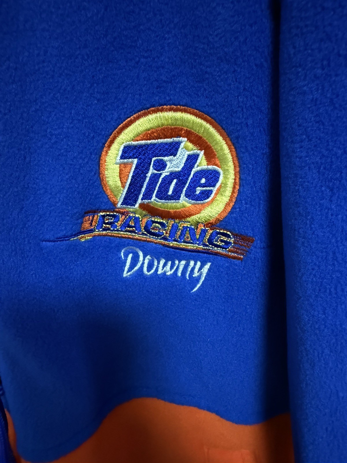 Vintage Tide Racing Jacket Mens XL Reversible Hooded Downy Embroidered 90s