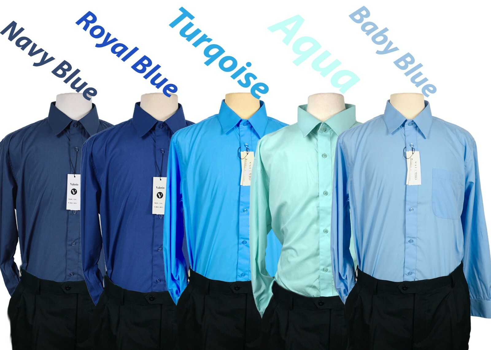 Big and Tall Dress Shirts – Solid Long Sleeve Button Down Shirt – 3X 4X 5X 6X