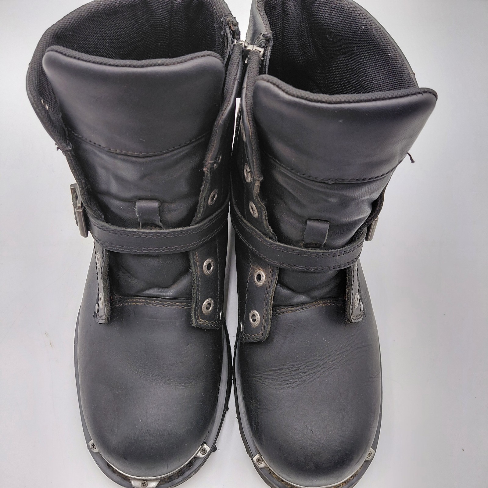 Harley Davidson Womens Becky 10 M Black Leather Motorcycle Boots D87048 Chunky