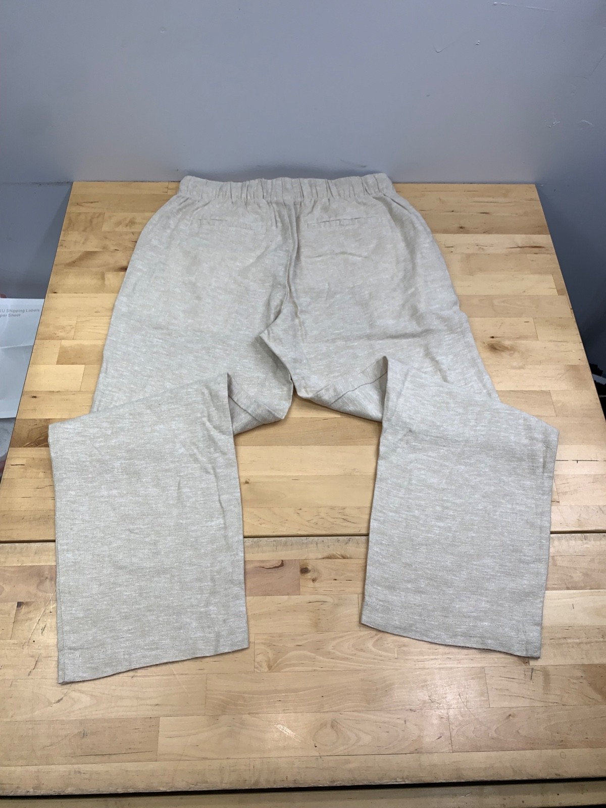 GAP Easy Pants Women S Linen Blend Beige Casual Travel Beach Drawstring 13238