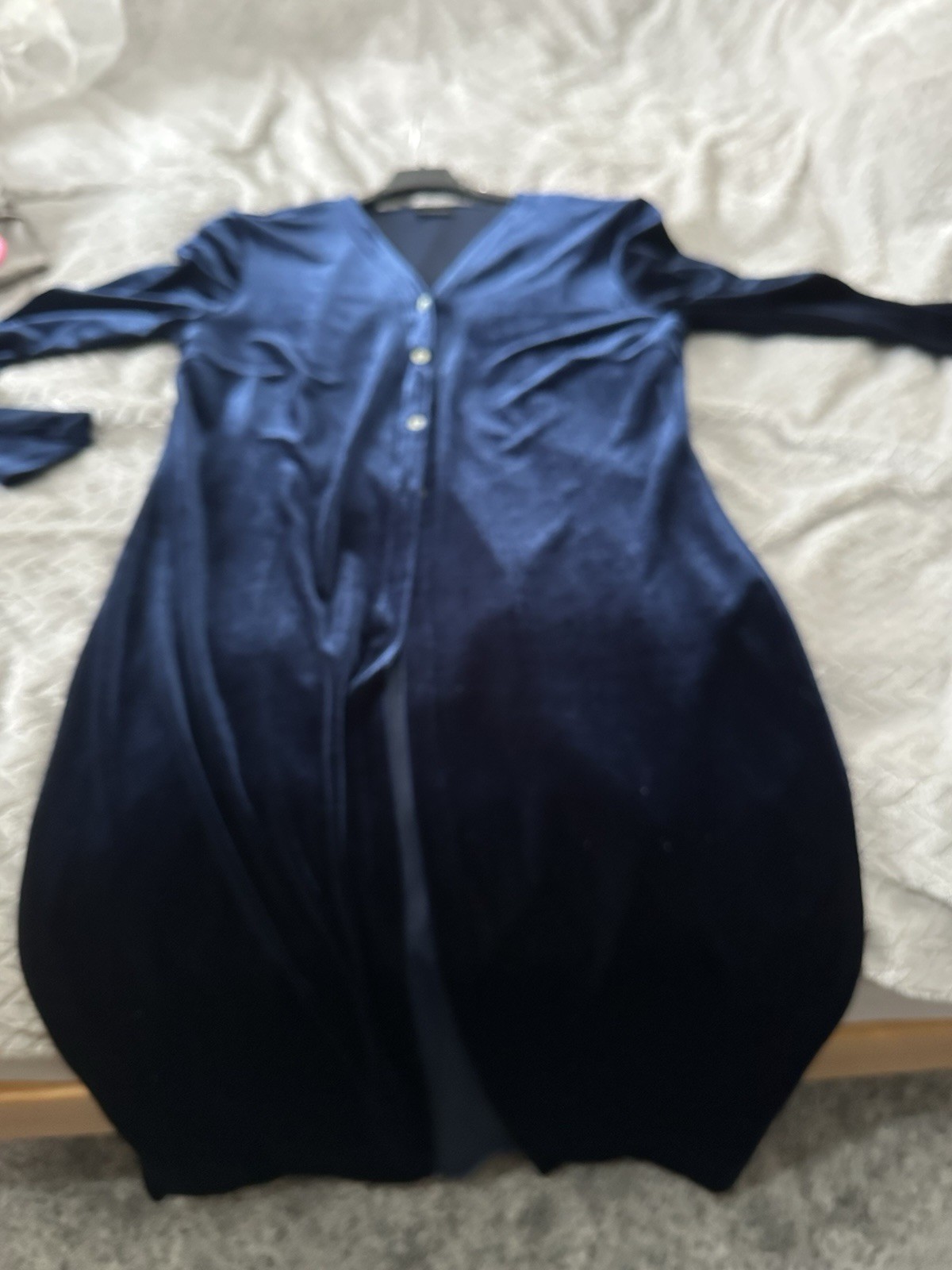 VELVET LONG LIGHTWEIGHT UNLINED COAT SIZE 14 Slim